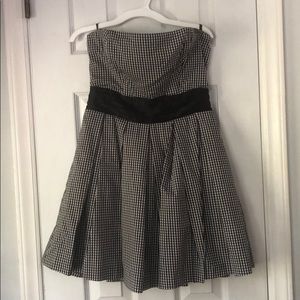 Black & White Gingham Strapless Bebe Dress 6